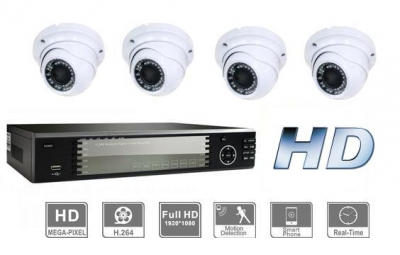 LEASE: Camerabewakingsset IP 4x 720P HD Camera